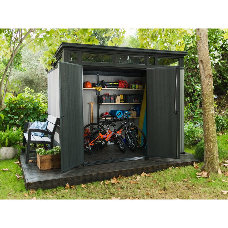 Keter Artisan 9 ft. W x 7.5 ft. D Plastic Storage Shed 